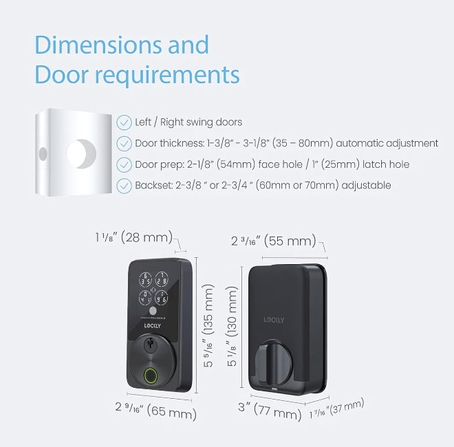 Lockly Secure Pro Zeno Series Fingerprint Deadbolt