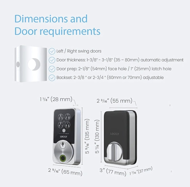 Lockly Secure Pro Zeno Series Fingerprint Deadbolt