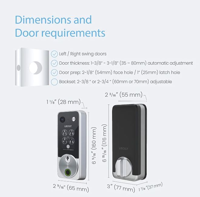 Lockly Vision Zeno Series Video Smart Lock with Intercom Deadbolt